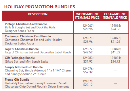Stampin Up Canada Holiday Bundles